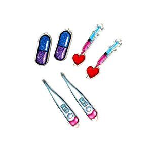 12 pc glitter RN Nurse acrylic flat back charm for  earrings jewelry charms diy